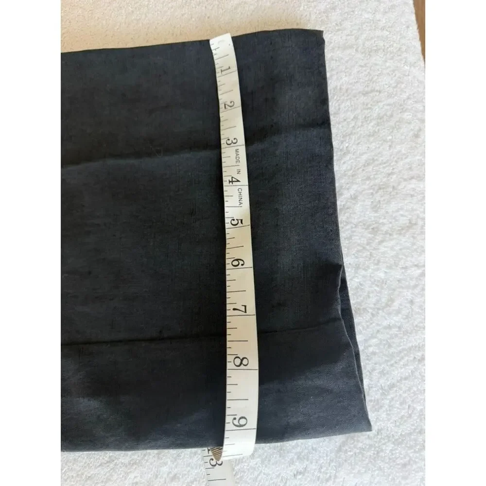 Garnet Hill Silk Linen Charcoal Gray Wide leg Barrel ankle Trouser Pant Size-8